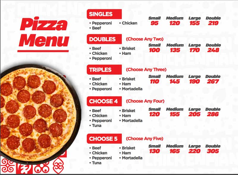 PizzaMan ChickenMan Contacts, Menu and Locations