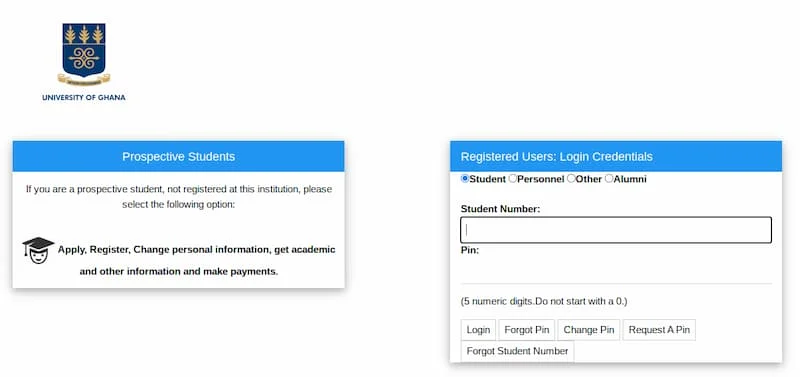 UG Legon Online Registration Process Steps